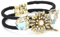 Betsey Johnson Iconic Enchanted Garden Flower and Dragonfly Bangle Bracelet