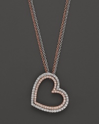 Diamond Heart Pendant Necklace in 14K White and Rose Gold, .30 ct. t.w., 18 Diamond Heart Pendant Necklace in 14K White and Rose Gold, .30 ct. t.w., 18