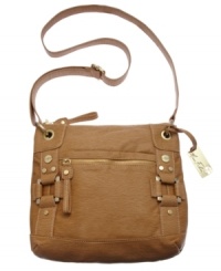 Accentuate your easygoing style with this cool crossbody from Marc Fisher, Outfitted with golden hardware, signature detailing with plenty of pockets, it's the ultimate on-the-go style. Accentuate your easygoing style with this cool crossbody from Marc Fisher, Outfitted with golden hardware, signature detailing with plenty of pockets, it's the ultimate on-the-go style.