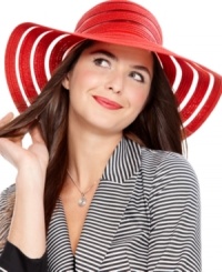The sheerest stripes make for a delicate, feminine look. This stylish floppy hat from Nine West is a ladylike creation crafted from packable straw, for simple storage. The sheerest stripes make for a delicate, feminine look. This stylish floppy hat from Nine West is a ladylike creation crafted from packable straw, for simple storage.