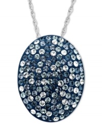 A pendant that brings out your inner party girl. Kaleidoscope's confetti-inspired oval-shaped pendant shines with a mix of blue to clear crystals with Swarovski Elements. Set in sterling silver. Approximate length: 18 inches. Approximate drop: 9/10 inch. A pendant that brings out your inner party girl. Kaleidoscope's confetti-inspired oval-shaped pendant shines with a mix of blue to clear crystals with Swarovski Elements. Set in sterling silver. Approximate length: 18 inches. Approximate drop: 9/10 inch.