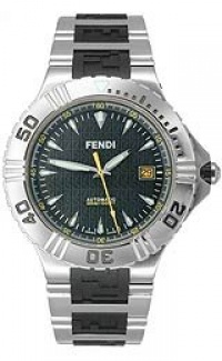 Fendi Stainless Steel Watch with Black Rubber F495110 Fendi Stainless Steel Watch with Black Rubber F495110