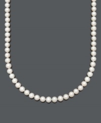 Channel the elegance of style greats like Jacqueline Kennedy Onassis. This Belle de Mer necklace is no exception with its polished AA+ cultured freshwater pearls (8-9 mm) and 14k gold clasp. Approximate length: 16 inches. Channel the elegance of style greats like Jacqueline Kennedy Onassis. This Belle de Mer necklace is no exception with its polished AA+ cultured freshwater pearls (8-9 mm) and 14k gold clasp. Approximate length: 16 inches.