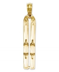 Conquer the mountains in style with this cute charm. A 3D design displays a set of skis in 14k gold. Chain not included. Approximate length: 1-1/10 inches. Approximate width: 1/5 inch. Conquer the mountains in style with this cute charm. A 3D design displays a set of skis in 14k gold. Chain not included. Approximate length: 1-1/10 inches. Approximate width: 1/5 inch.
