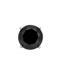 Back to black. A single black diamond (3/4 ct. t.w.) makes a poignant statement on this stainless steel stud earring for men. Approximate diameter: 5-4/5 mm. Back to black. A single black diamond (3/4 ct. t.w.) makes a poignant statement on this stainless steel stud earring for men. Approximate diameter: 5-4/5 mm.