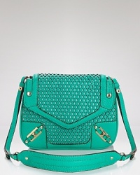Carry this season's most-wanted hue with this laser cut leather crossbody from Rebecca Minkoff. Ideally sized for the essentials, it's the bag we want bright now. Carry this season's most-wanted hue with this laser cut leather crossbody from Rebecca Minkoff. Ideally sized for the essentials, it's the bag we want bright now.