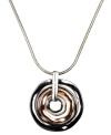 Metallic layers make for a perfect finishing touch. Nine West's pendant necklace is crafted from silver, rose gold and hematite-plated mixed metal. Approximate length 16 inches + 2-inch extender. Approximate drop: 1-1/2 inches.