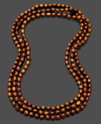 Wrap this fiery strand of bright chocolate freshwater pearls (7-8 mm) around for an eye-catching touch. Approximate length: 64 inches. Wrap this fiery strand of bright chocolate freshwater pearls (7-8 mm) around for an eye-catching touch. Approximate length: 64 inches.