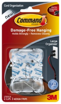 Command Large Cord Clips, Clear, 2-Clip, 6-Pack Command Large Cord Clips, Clear, 2-Clip, 6-Pack