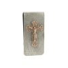 Rose Gold and Silver Tone Crucifix Money Clip