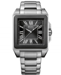 Ageless sophistication in structured steel: a dress timepiece from Hugo Boss. Ageless sophistication in structured steel: a dress timepiece from Hugo Boss.