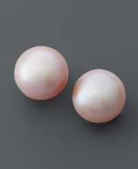 Prettify your look in opaque pastel. Belle de Mer's polished studs feature pink cultured freshwater pearls (8-9 mm) with 14k gold posts. Prettify your look in opaque pastel. Belle de Mer's polished studs feature pink cultured freshwater pearls (8-9 mm) with 14k gold posts.