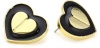 Betsey Johnson Status Black And Gold Heart Stud Earrings