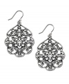 Whisk yourself away with Bali-inspired style. These intricate drop earrings by Lucky Brand feature a scrolling, filigree design in silver tone mixed metal. Approximate drop: 2 inches.