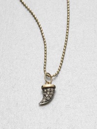 From the Edge Collection. Rich brown diamonds set in black rhodium and radiant 14k gold on a ball chain. Brown diamonds, .07 tcw14k goldBlack rhodiumLength, about 16Pendant size, about .33Lobster clasp closureMade in Italy and imported From the Edge Collection. Rich brown diamonds set in black rhodium and radiant 14k gold on a ball chain. Brown diamonds, .07 tcw14k goldBlack rhodiumLength, about 16Pendant size, about .33Lobster clasp closureMade in Italy and imported