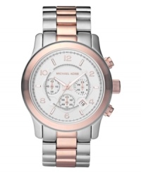 A striking Runway collection watch from Michael Kors with rose-gold hues for added style. A striking Runway collection watch from Michael Kors with rose-gold hues for added style.