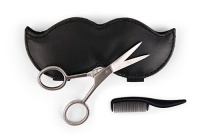 Kikkerland MN21 Mustache Grooming Kit, Black Kikkerland MN21 Mustache Grooming Kit, Black