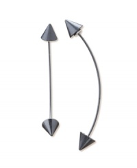 When a fun fashionista dares to get dramatic. Earrings by RACHEL Rachel Roy feature two spike endings crafted in hematite tone mixed metal. Approximate drop: 2 inches. When a fun fashionista dares to get dramatic. Earrings by RACHEL Rachel Roy feature two spike endings crafted in hematite tone mixed metal. Approximate drop: 2 inches.