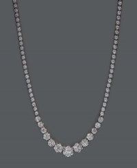 Indulge yourself in the sweetness of sparkle. Effy Collection's chic cluster necklace features a graduated design in round-cut diamond (2-1/5 ct. t.w.). Set in 14k white gold. Approximate length: 16 inches. Indulge yourself in the sweetness of sparkle. Effy Collection's chic cluster necklace features a graduated design in round-cut diamond (2-1/5 ct. t.w.). Set in 14k white gold. Approximate length: 16 inches.