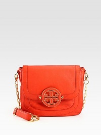 An easy leather go-to style with luminous hardware and a versatile chain crossbody strap. Detachable chain and leather shoulder strap, 22 dropSnap closure on front flapOne open pocket under flapOne inside zip pocketThree inside open pocketsLinen lining10W X 8H X 2¾DImported An easy leather go-to style with luminous hardware and a versatile chain crossbody strap. Detachable chain and leather shoulder strap, 22 dropSnap closure on front flapOne open pocket under flapOne inside zip pocketThree inside open pocketsLinen lining10W X 8H X 2¾DImported