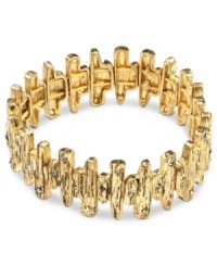 A textured body makes a statement on this golden bracelet from RACHEL Rachel Roy. Embellished with crystal accents. Crafted in worn gold tone mixed metal. Approximate diameter: 2-1/2 inches. A textured body makes a statement on this golden bracelet from RACHEL Rachel Roy. Embellished with crystal accents. Crafted in worn gold tone mixed metal. Approximate diameter: 2-1/2 inches.