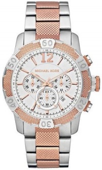 Michael Kors Women's MK8200 Pink Stainless-Steel Quartz Watch with White Dial Michael Kors Women's MK8200 Pink Stainless-Steel Quartz Watch with White Dial