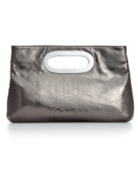 Rock the night away with this sleek croc-embossed leather clutch from MICHAEL Michael Kors. Punctuated with a peek-a-boo handle, it's perfectly sized for your out-on-the-town essentials. Rock the night away with this sleek croc-embossed leather clutch from MICHAEL Michael Kors. Punctuated with a peek-a-boo handle, it's perfectly sized for your out-on-the-town essentials.