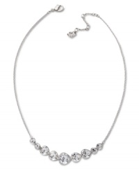 Fall in love. Reveal your romantic side with Swarovski's striking Nouba Necklace. Set in silver tone mixed metal with heart-shaped clear crystals. Approximate length: 14-1/8 inches + 2-inch extender. Approximate drop length: 3/8 inch. Approximate drop width: 2 inches. Fall in love. Reveal your romantic side with Swarovski's striking Nouba Necklace. Set in silver tone mixed metal with heart-shaped clear crystals. Approximate length: 14-1/8 inches + 2-inch extender. Approximate drop length: 3/8 inch. Approximate drop width: 2 inches.