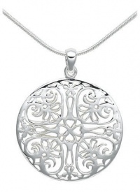 Sterling Silver Filigree Circle Pendant, 18 Sterling Silver Filigree Circle Pendant, 18