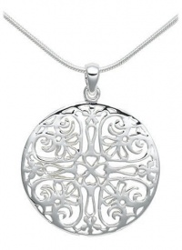 Sterling Silver Filigree Circle Pendant, 18