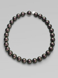A modern take on classic chic in a bold strand of iridescent Tahitian pearls. 12MM Tahitian pearls Sterling silver Length, about 16 Push-lock clasp Made in Spain A modern take on classic chic in a bold strand of iridescent Tahitian pearls. 12MM Tahitian pearls Sterling silver Length, about 16 Push-lock clasp Made in Spain