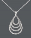 Channel a look of illustrious elegance, at an affordable price. B. Brilliant's luminous pendant features a twisting, teardrop design that highlights a pear-cut cubic zirconia surrounded by dozens of round-cut cubic zirconia accents (1-1/3 ct. t.w.). Setting and chain crafted in sterling silver. Approximate length: 18 inches. Approximate drop: 1-1/2 inches.