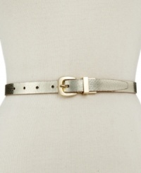 Two is better than one. This exotic leather belt from MICHAEL Michael Kors features a twist-able buckle that turns your belt from croco to snake in a flash. Two is better than one. This exotic leather belt from MICHAEL Michael Kors features a twist-able buckle that turns your belt from croco to snake in a flash.