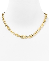 This MICHAEL Michael Kors chain link necklace blends classic, heritage-inspired design with rich materials to eye-catching effect. This MICHAEL Michael Kors chain link necklace blends classic, heritage-inspired design with rich materials to eye-catching effect.