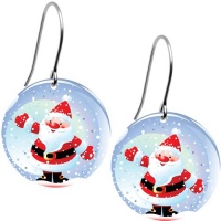 Snow Globe Santa Claus Earrings Snow Globe Santa Claus Earrings