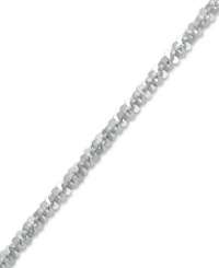 Multi-faceted style! This pretty anklet features a faceted link chain in 14k white gold. Approximate length: 10 inches. Multi-faceted style! This pretty anklet features a faceted link chain in 14k white gold. Approximate length: 10 inches.