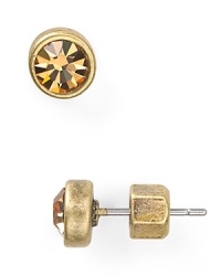 Make the brand with this pair of MARC BY MARC JACOBS stud earrings, crafted of plated metal with boldly hued gemstones. Make the brand with this pair of MARC BY MARC JACOBS stud earrings, crafted of plated metal with boldly hued gemstones.