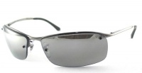Ray Ban Sunglasses RB3183 Top Bar 004/82 Gunmetal/Grey Polarized Mirror Silver Gradient, 63mm Ray Ban Sunglasses RB3183 Top Bar 004/82 Gunmetal/Grey Polarized Mirror Silver Gradient, 63mm