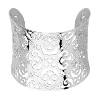 Inox Womens Floral Pattern Stainless 316L Steel Cuff Bangle Inox Womens Floral Pattern Stainless 316L Steel Cuff Bangle