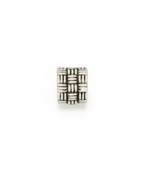 The basketweave texture of this sterling silver bead adds interest to your collection. Donatella is a playful collection of charm bracelets and necklaces that can be personalized to suit your style! Available exclusively at Macy's. The basketweave texture of this sterling silver bead adds interest to your collection. Donatella is a playful collection of charm bracelets and necklaces that can be personalized to suit your style! Available exclusively at Macy's.