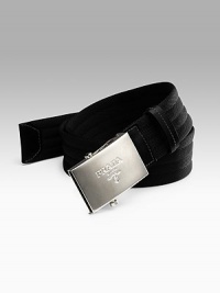Nylon web belt with Prada boy scout plaque buckle. 1.6 wide Made in Italy Nylon web belt with Prada boy scout plaque buckle. 1.6 wide Made in Italy