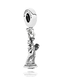 Lady Liberty glistens in sterling silver in this iconic charm from PANDORA. Lady Liberty glistens in sterling silver in this iconic charm from PANDORA.