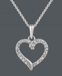You'll look perfectly lovely in this standout style by B. Brilliant. An open-cut heart pendant adds polish and shines with the addition of round-cut cubic zirconias (1/4 ct. t.w.). Setting and chain crafted in sterling silver. Approximate length: 18 inches. Approximate drop: 7/8 inch. You'll look perfectly lovely in this standout style by B. Brilliant. An open-cut heart pendant adds polish and shines with the addition of round-cut cubic zirconias (1/4 ct. t.w.). Setting and chain crafted in sterling silver. Approximate length: 18 inches. Approximate drop: 7/8 inch.