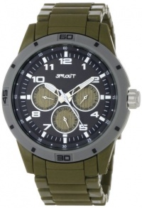 Sprout Men's ST3202BKOL Eco-Friendly Multi-Function Dial and Olive Corn Resin Bracelet Watch Sprout Men's ST3202BKOL Eco-Friendly Multi-Function Dial and Olive Corn Resin Bracelet Watch