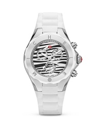 Redefine arm candy with this watch from Michele. Sweet stripes electrify from the face with a sporty band as the playful counterpoint. Redefine arm candy with this watch from Michele. Sweet stripes electrify from the face with a sporty band as the playful counterpoint.
