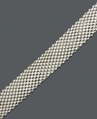 An intricate web of sterling silver, this edgy mesh bracelet is a chic addition to any look. Approximate length: 7-1/2 inches. An intricate web of sterling silver, this edgy mesh bracelet is a chic addition to any look. Approximate length: 7-1/2 inches.