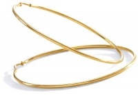 2 Inch Medium-Large Dangle Hoop Pipe Earrings, Hypoallergenic Gold Tone Polished Finish, Omega Leverback Closures 2 Inch Medium-Large Dangle Hoop Pipe Earrings, Hypoallergenic Gold Tone Polished Finish, Omega Leverback Closures