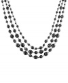 Multiple rows of alluring jet crystals create this lovely necklace from 2028. Crafted in hematite-tone mixed metal. Approximate length: 16 inches + 3-inch extender.