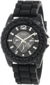 XOXO Women's XO8041 Rhinestone Accent Black Silicone Strap Watch XOXO Women's XO8041 Rhinestone Accent Black Silicone Strap Watch
