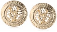 Anne Klein Lions Den Gold-Tone Lion Icon Button Clip-On Earrings Anne Klein Lions Den Gold-Tone Lion Icon Button Clip-On Earrings